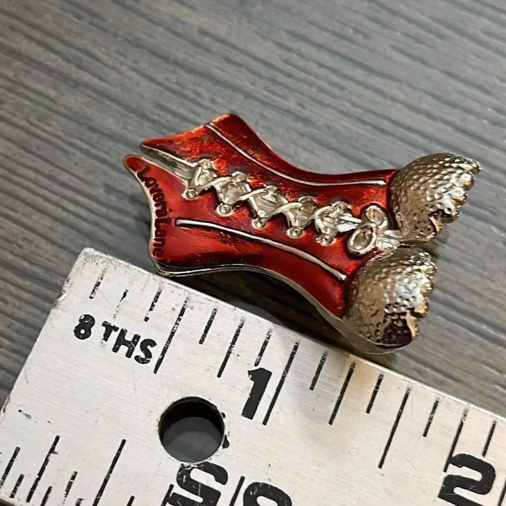2001 Silver-tone Bustier Brooch Pin By Jill Weiner Lingerie Fashion Burlesque